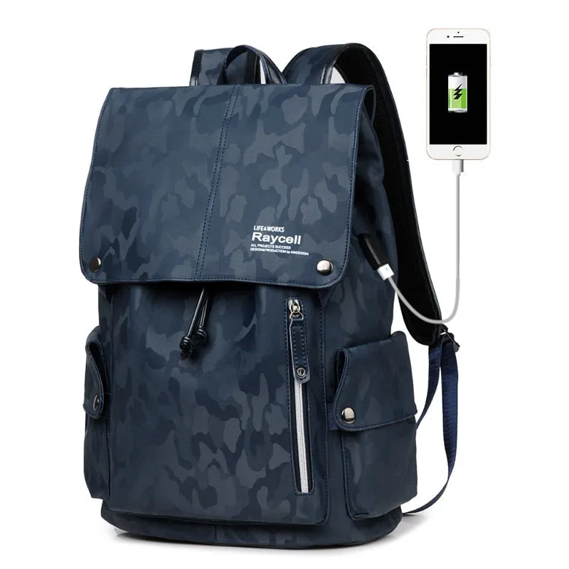 Camouflage Backpack With Usb Port
