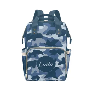 Camouflage Blue Army Diaper Bags Backpack with Name Personalized Baby Bag Nursing Nappy Bag Travel Tote Bag Gifts