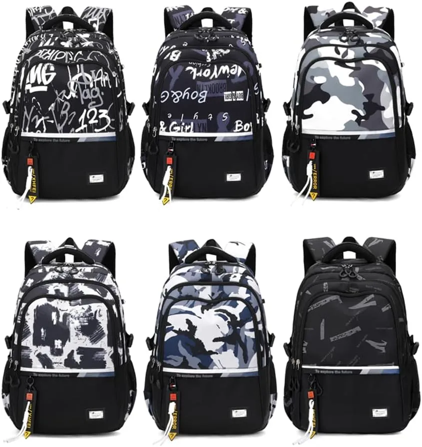 Camouflage Kids School Backpack for Boys Camo Casual Bookbags Elementary Middle School Bag Teens Travel Backpack