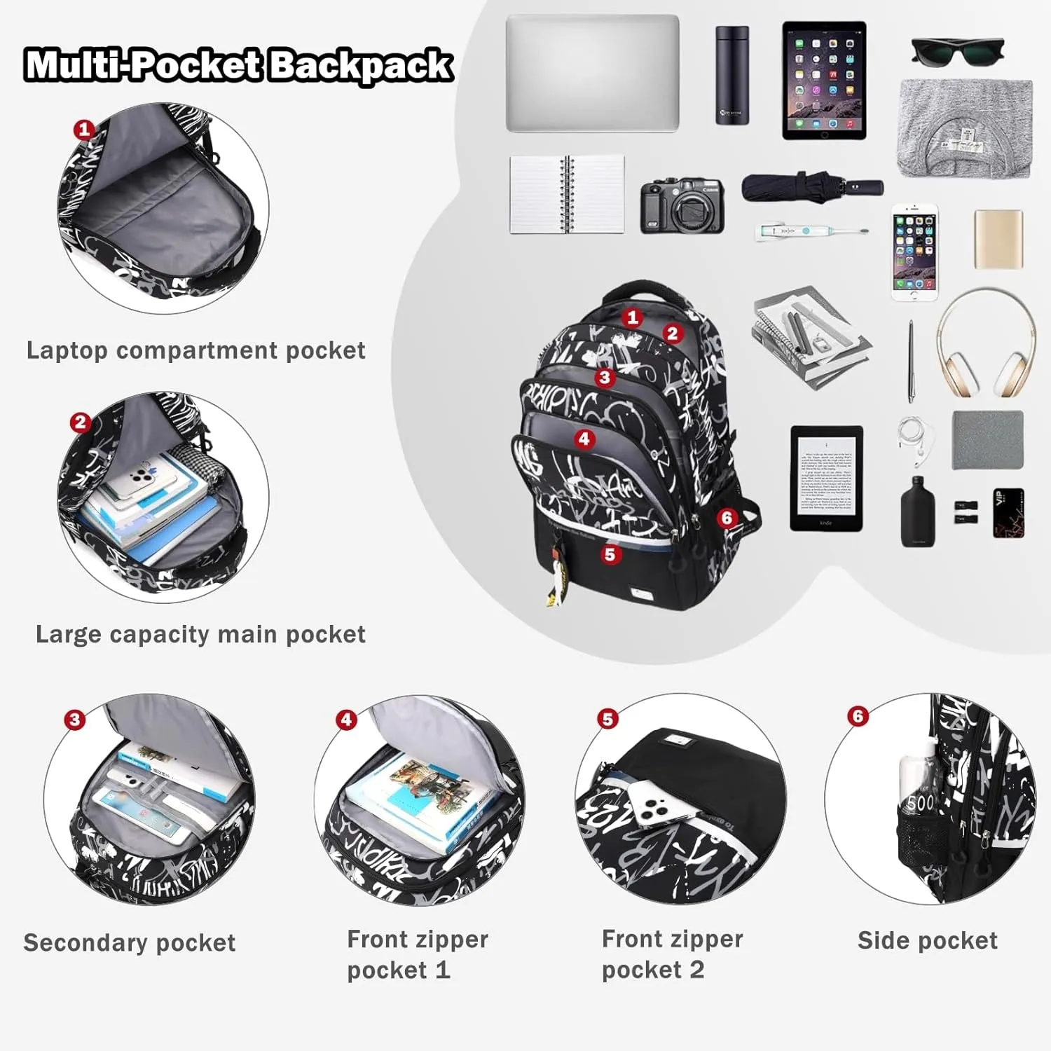 Camouflage Kids School Backpack for Boys Camo Casual Bookbags Elementary Middle School Bag Teens Travel Backpack