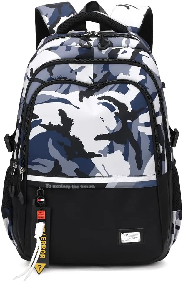 Camouflage Kids School Backpack for Boys Camo Casual Bookbags Elementary Middle School Bag Teens Travel Backpack