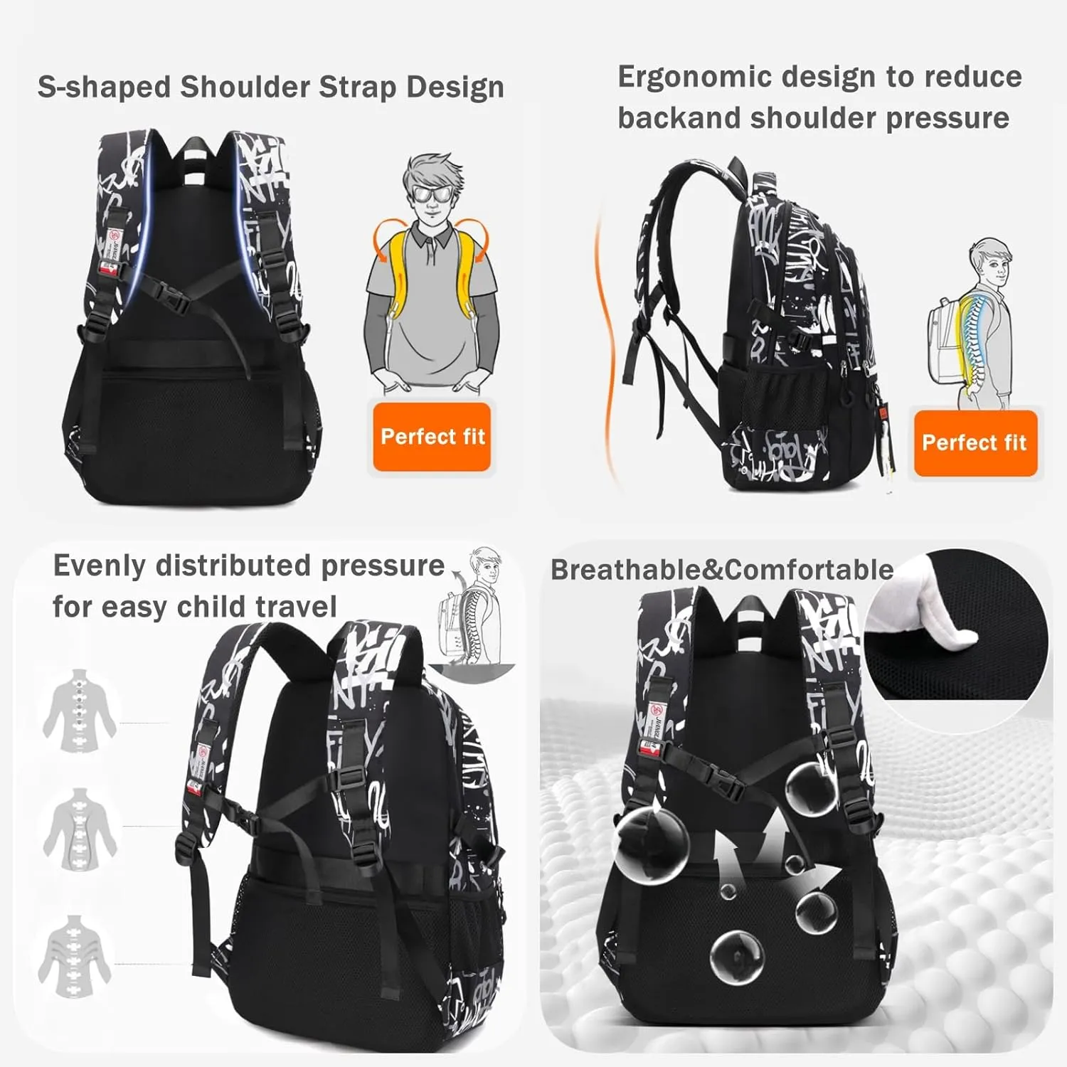 Camouflage Kids School Backpack for Boys Camo Casual Bookbags Elementary Middle School Bag Teens Travel Backpack