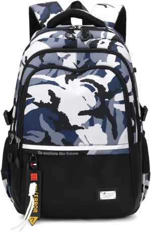 Camouflage Kids School Backpack for Boys Camo Casual Bookbags Elementary Middle School Bag Teens Travel Backpack