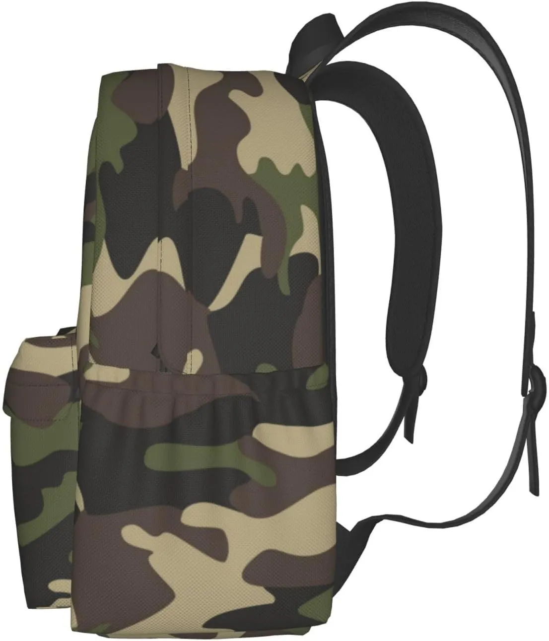Camouflage Pattern Laptop Backpack For Men Women, Green Camo Lightweight Daypack Bookbag For Daily Commutes Business Travel Hiking