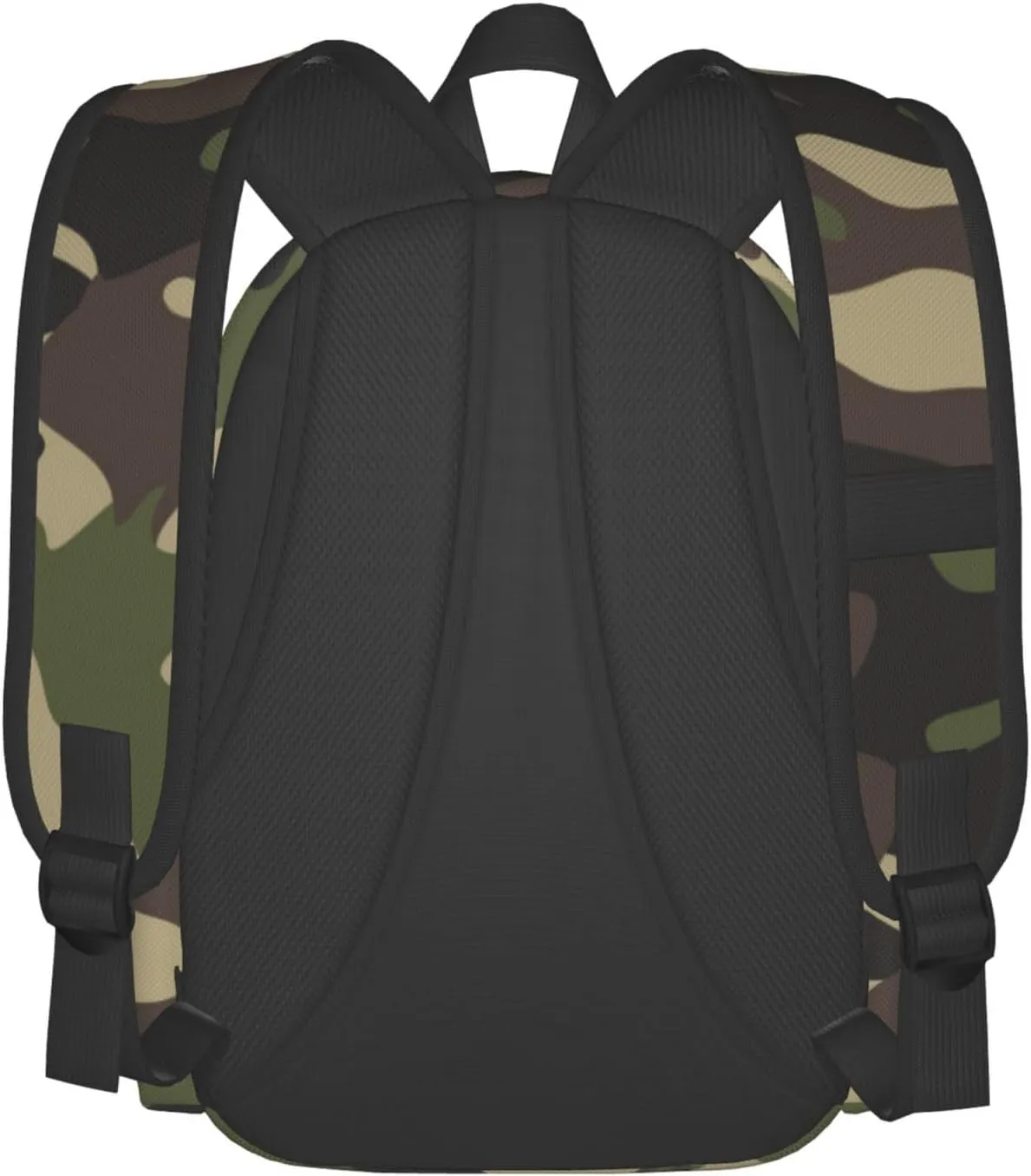 Camouflage Pattern Laptop Backpack For Men Women, Green Camo Lightweight Daypack Bookbag For Daily Commutes Business Travel Hiking