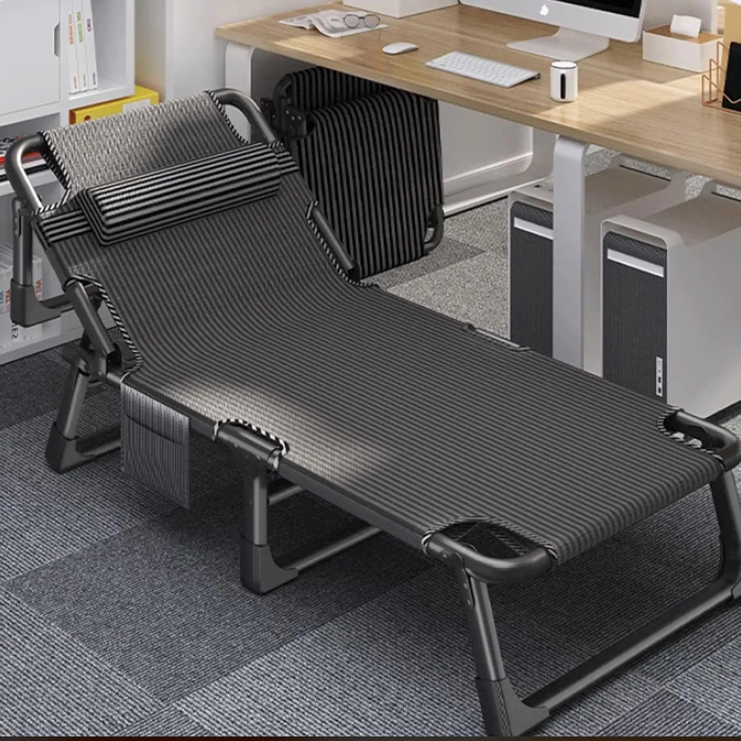 Camping cot Portable Camping Cot Space-Saving Adjustable 4-Position Folding Cot for Office Nap and Home Lounging Eight-Leg Support Folding cot
