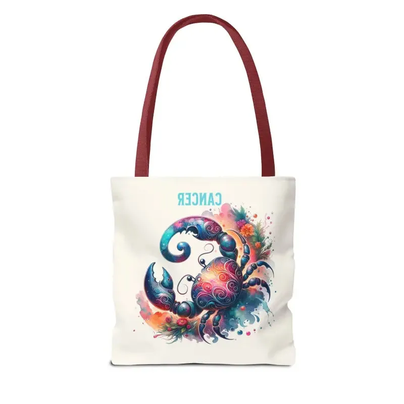 Cancer Zodiac Tote Bag with Black Cotton Handles
