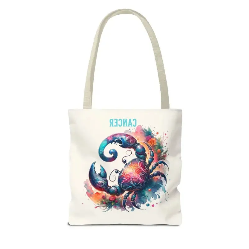 Cancer Zodiac Tote Bag with Black Cotton Handles