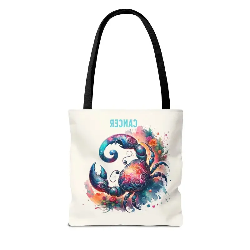 Cancer Zodiac Tote Bag with Black Cotton Handles