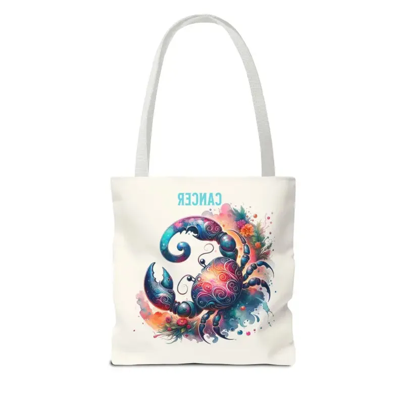 Cancer Zodiac Tote Bag with Black Cotton Handles