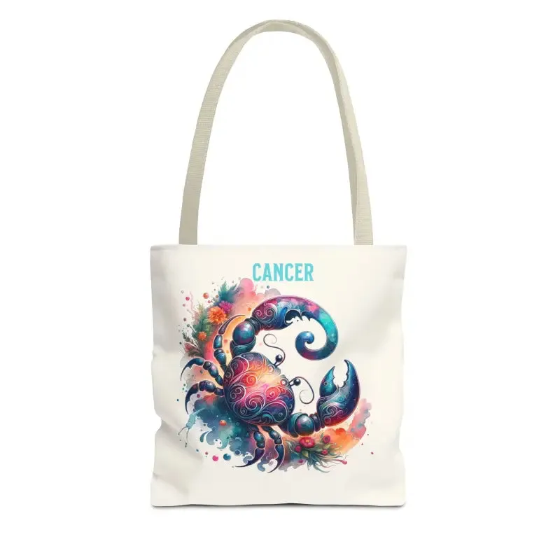 Cancer Zodiac Tote Bag with Black Cotton Handles