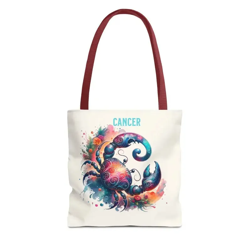 Cancer Zodiac Tote Bag with Black Cotton Handles