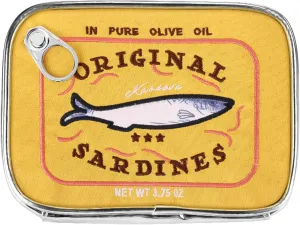 Canned Sardines Makeup Bag, Cute Small Sardines Fish Tin Pouch, Creative Cosmetic Organizer Bag, Funny Gift For Women Best Friends Sister Teen Girls Yellow