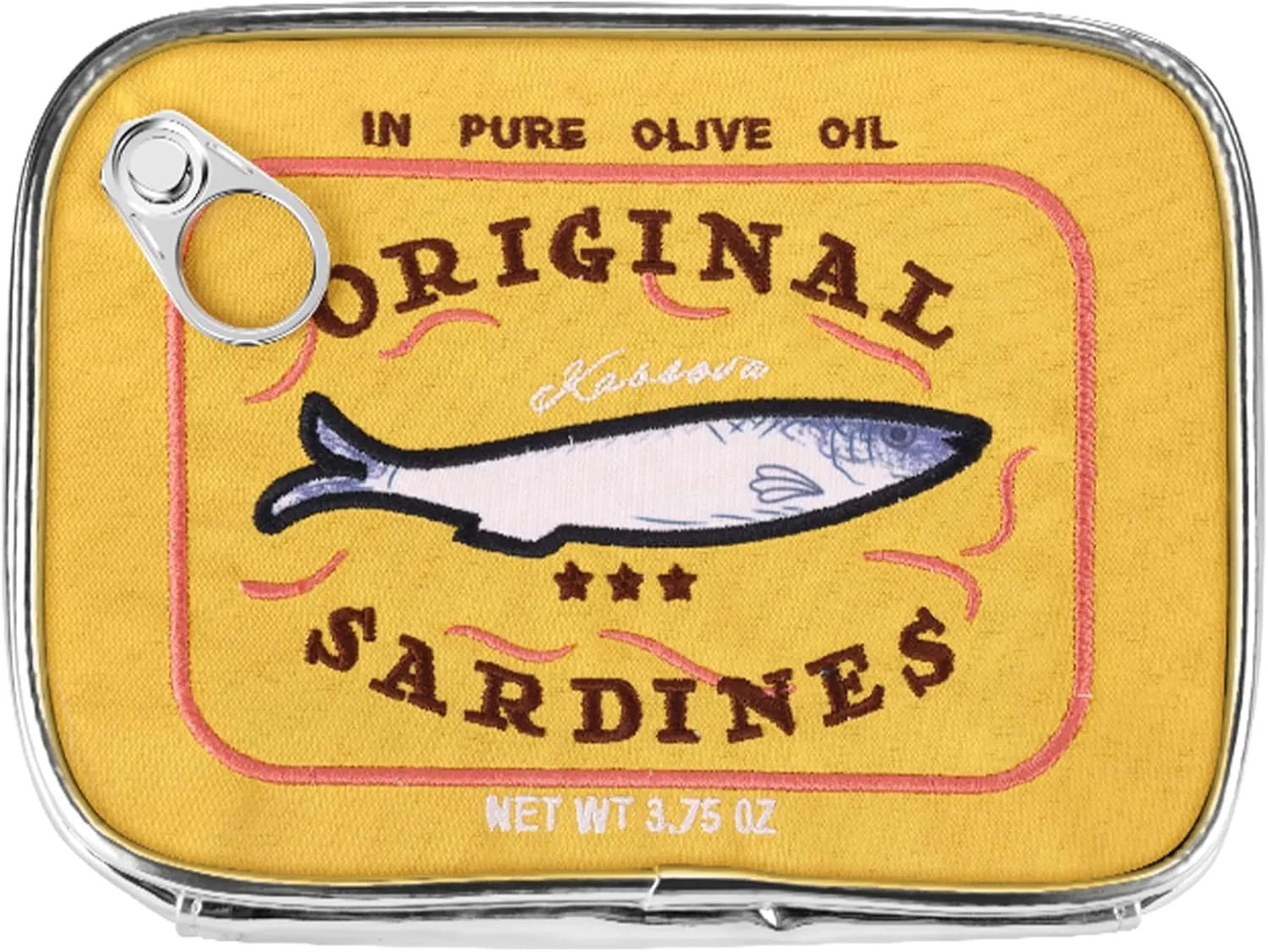 Canned Sardines Makeup Bag, Cute Small Sardines Fish Tin Pouch, Creative Cosmetic Organizer Bag, Funny Gift For Women Best Friends Sister Teen Girls Yellow