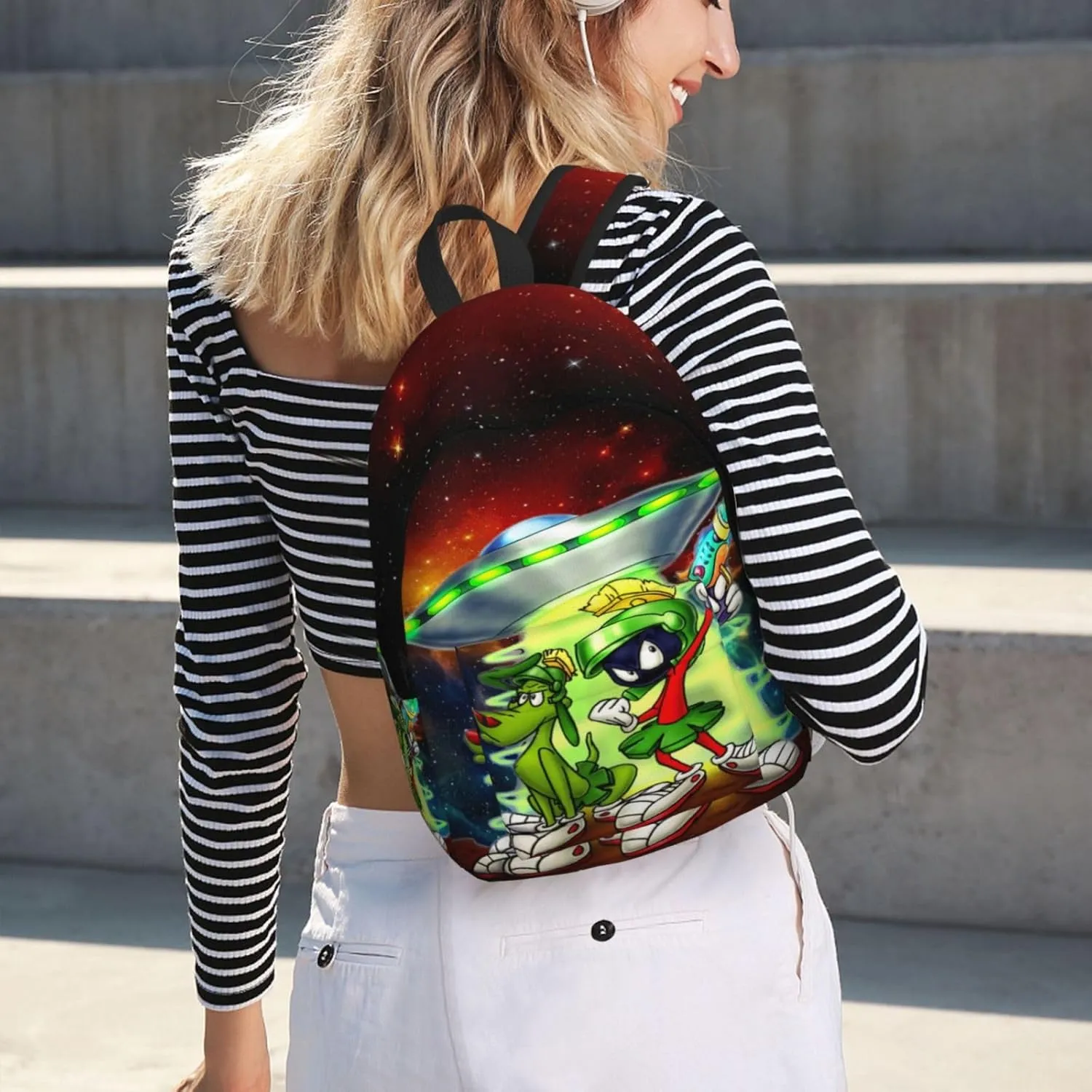 Canvas Backpacks Marvin Anime The Martian Laptop Backpack Unisex Multipurpose Double Shoulder Bag for Camping Travle Work Hiking Gifts