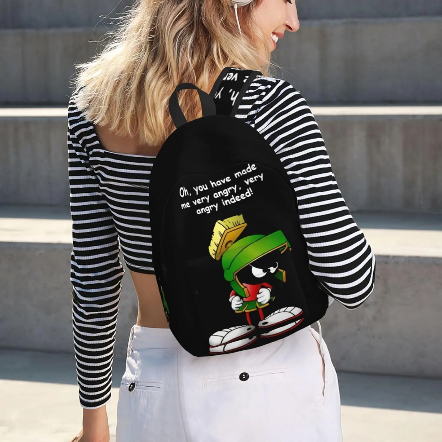 Canvas Backpacks Marvin Anime The Martian Laptop Backpack Unisex Multipurpose Double Shoulder Bag for Camping Travle Work Hiking Gifts