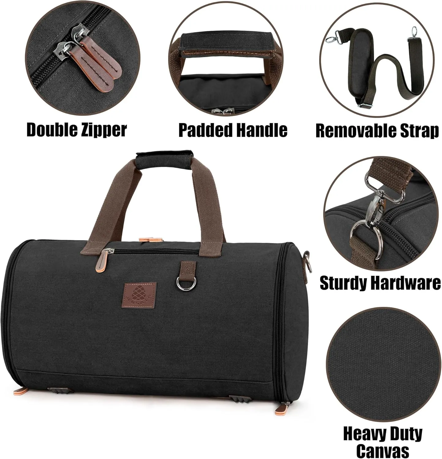 Canvas Duffle Bag for Men - 50L-70L Large Weekender Overnight Expandable Carry On Bag