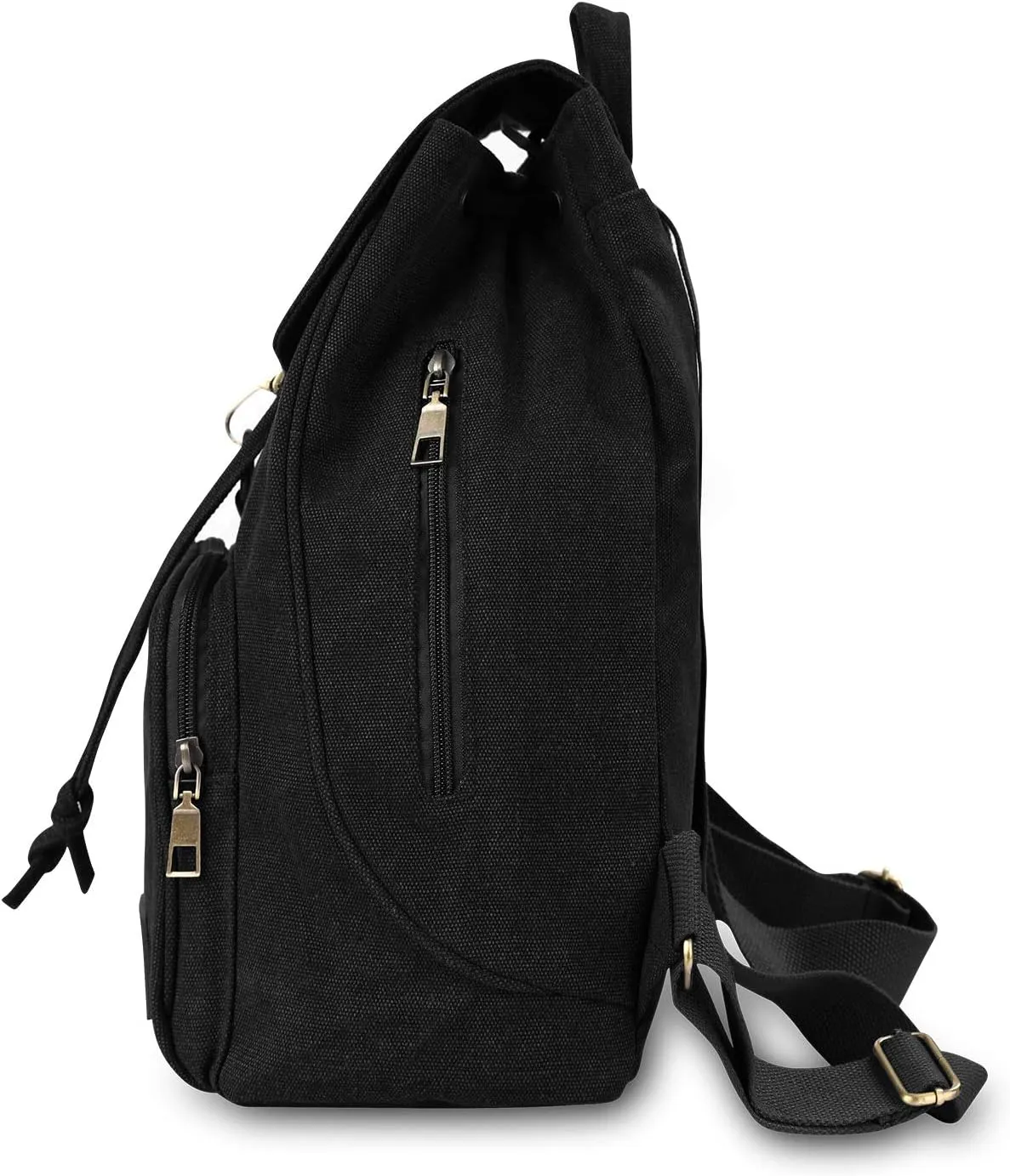 Canvas Fashion Backpacks Purse Casual Outdoor Shopping Daypacks Sports Rucksack Hiking Travel Multipurpose Bag Black
