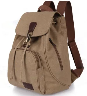 Canvas Fashion Backpacks Purse Casual Outdoor Shopping Daypacks Sports Rucksack Hiking Travel Multipurpose Bag Khaki