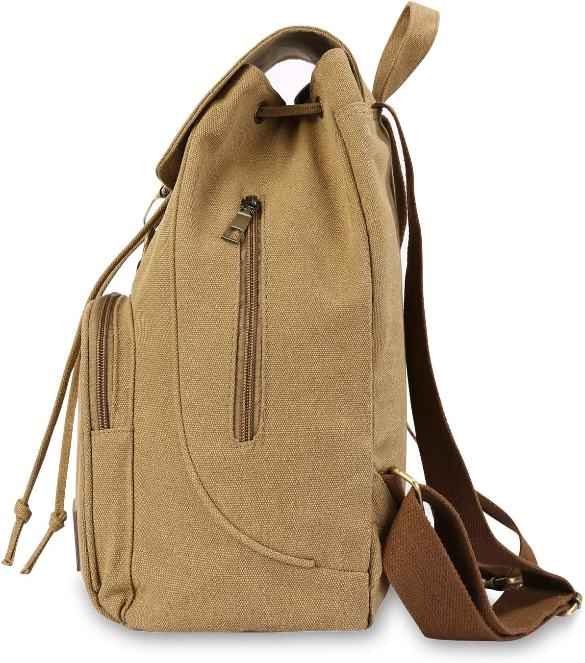 Canvas Fashion Backpacks Purse Casual Outdoor Shopping Daypacks Sports Rucksack Hiking Travel Multipurpose Bag Khaki