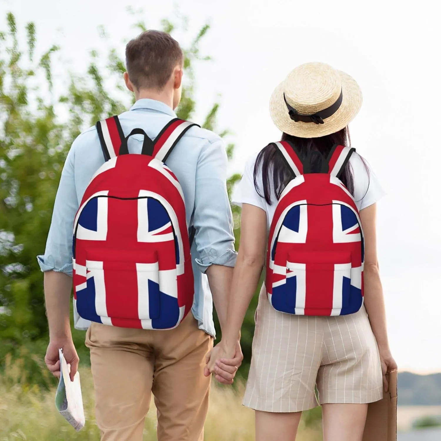 Canvas Fashions British flag Print Backpacks,Casual Lightweight Sports Rucksack Travel Multipurpose Bag
