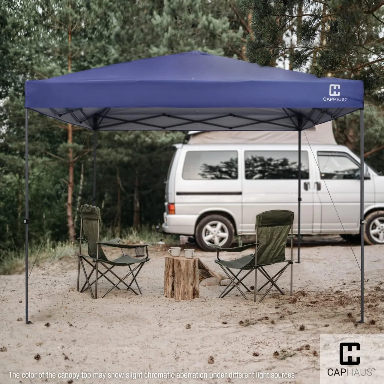 CAPHAUS Patented One-Push Pop Up Outdoor Canopy Tent, Heavy-Duty Commercial Grade w/Central Lock, Portable and Instant Folding Shelter with Wheeled Carry Bag and Weight Bag, 10ft x 10ft, Blue