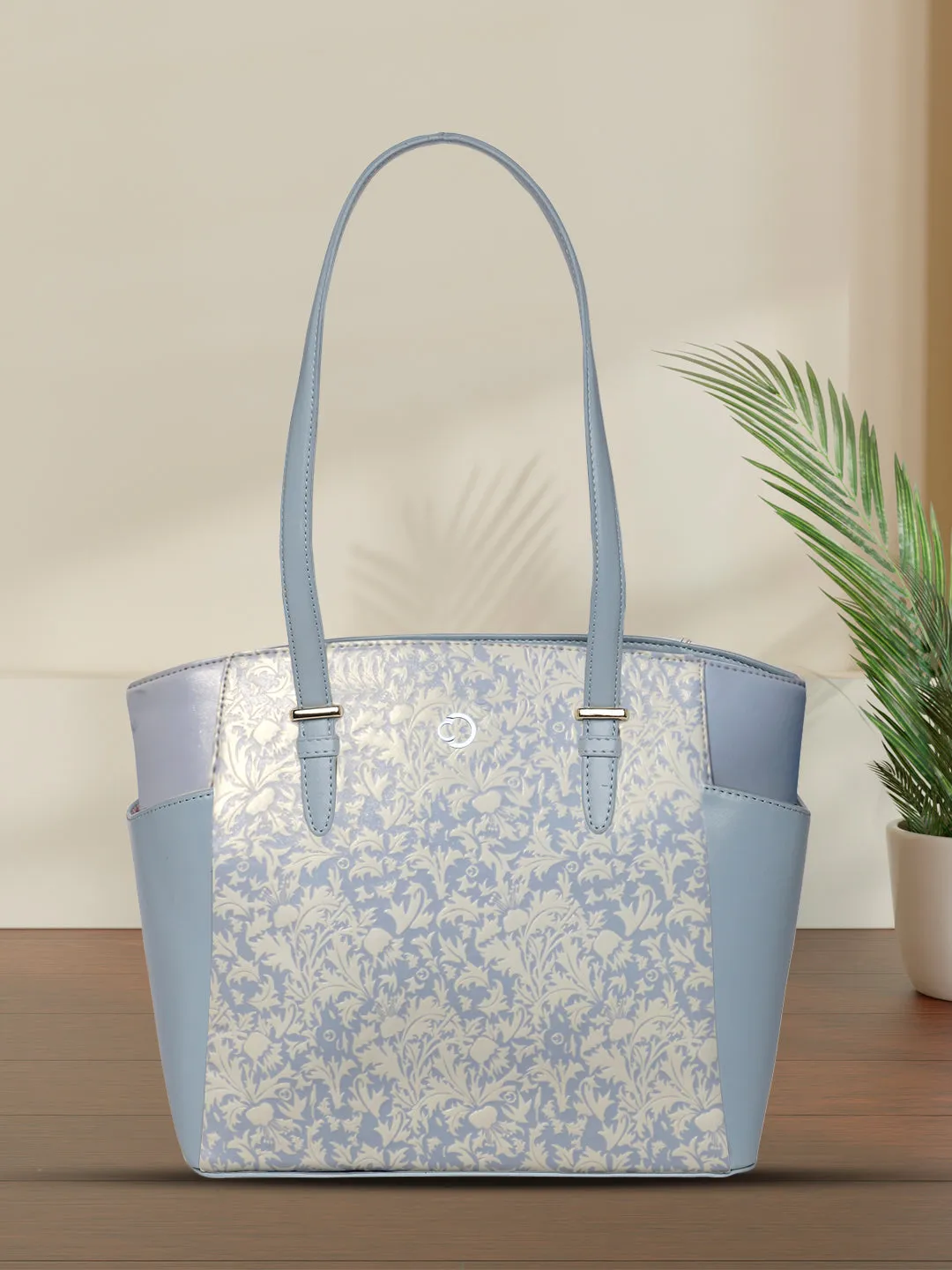 Caprese Aurora Medium Blue Tote Bag