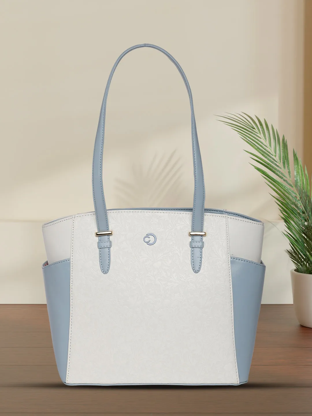 Caprese Aurora Medium Blue Tote Bag