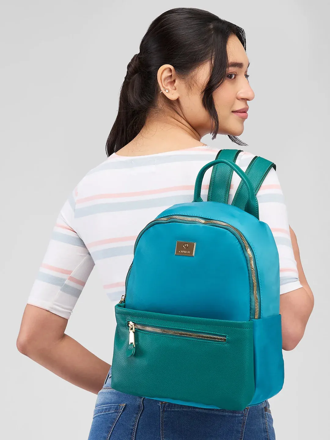 Caprese Casper Medium Blue Casual Backpack