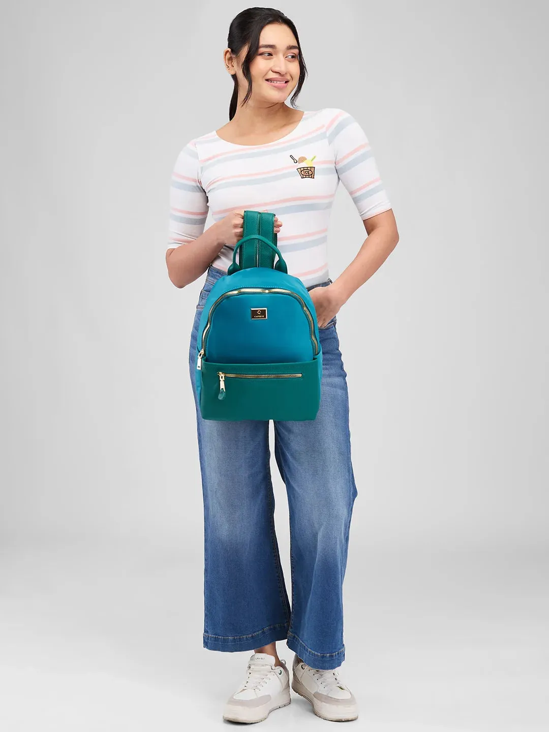 Caprese Casper Medium Blue Casual Backpack