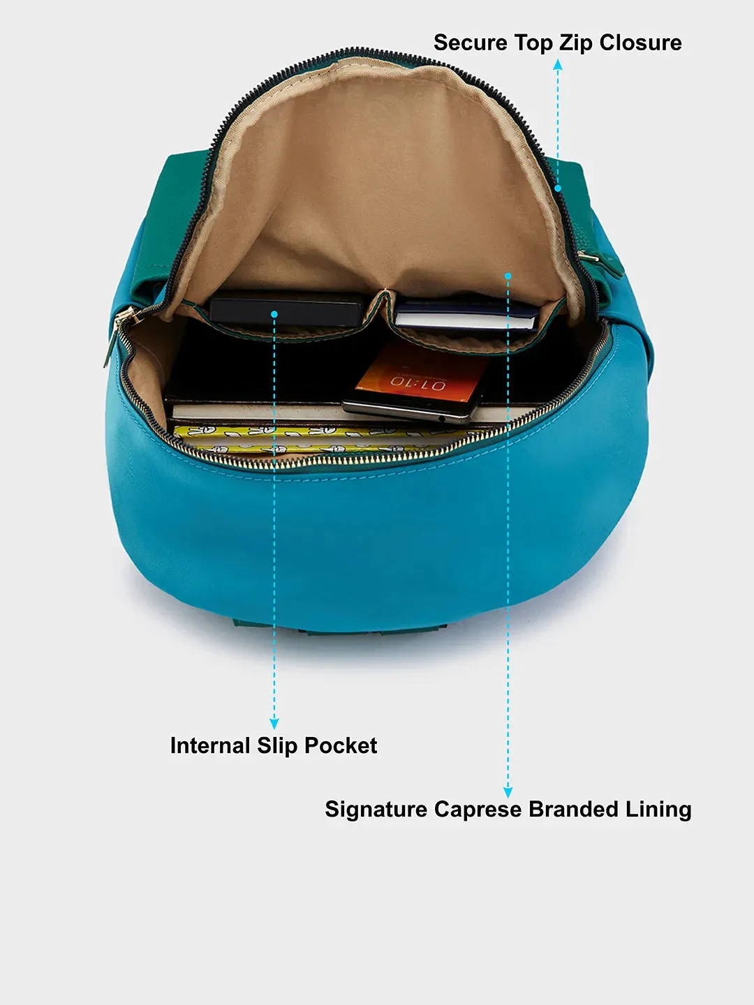 Caprese Casper Medium Blue Casual Backpack