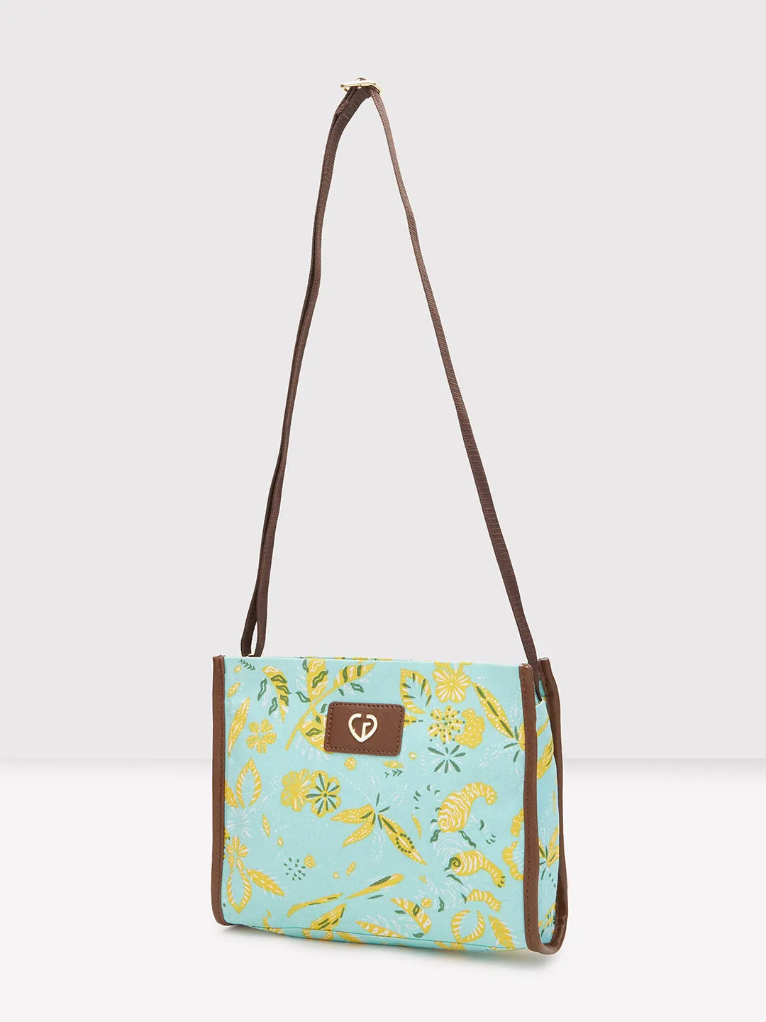 Caprese Hazel Medium Aqua Sling Bag