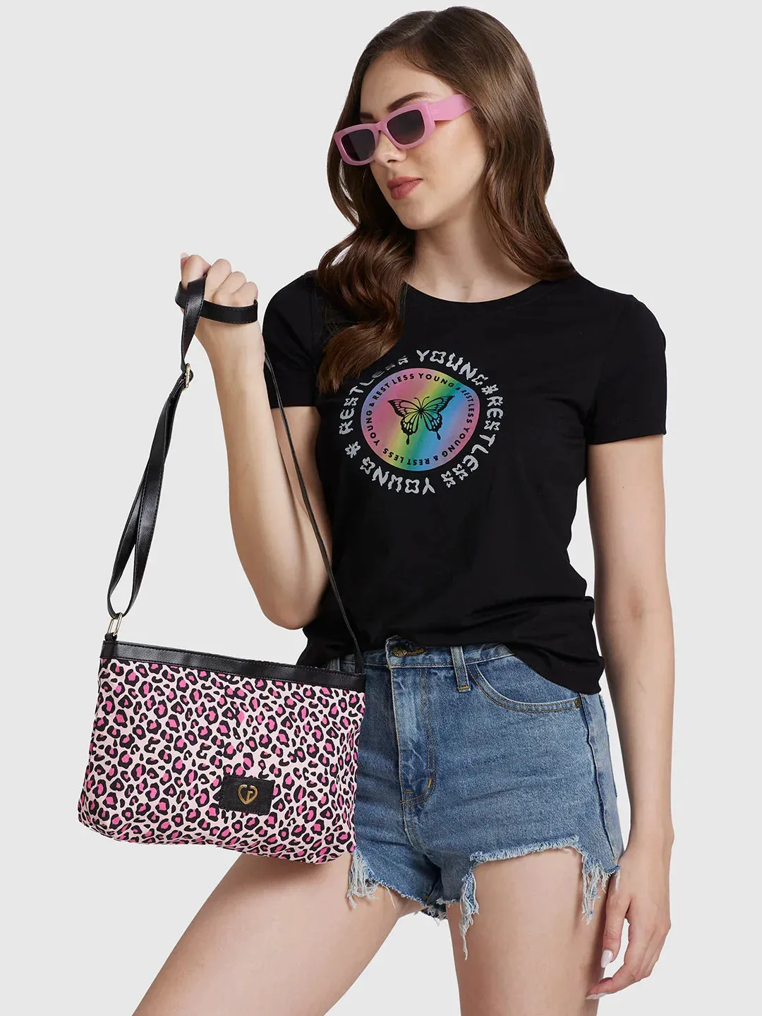 Caprese Karel Large Fuchsia Sling Bag