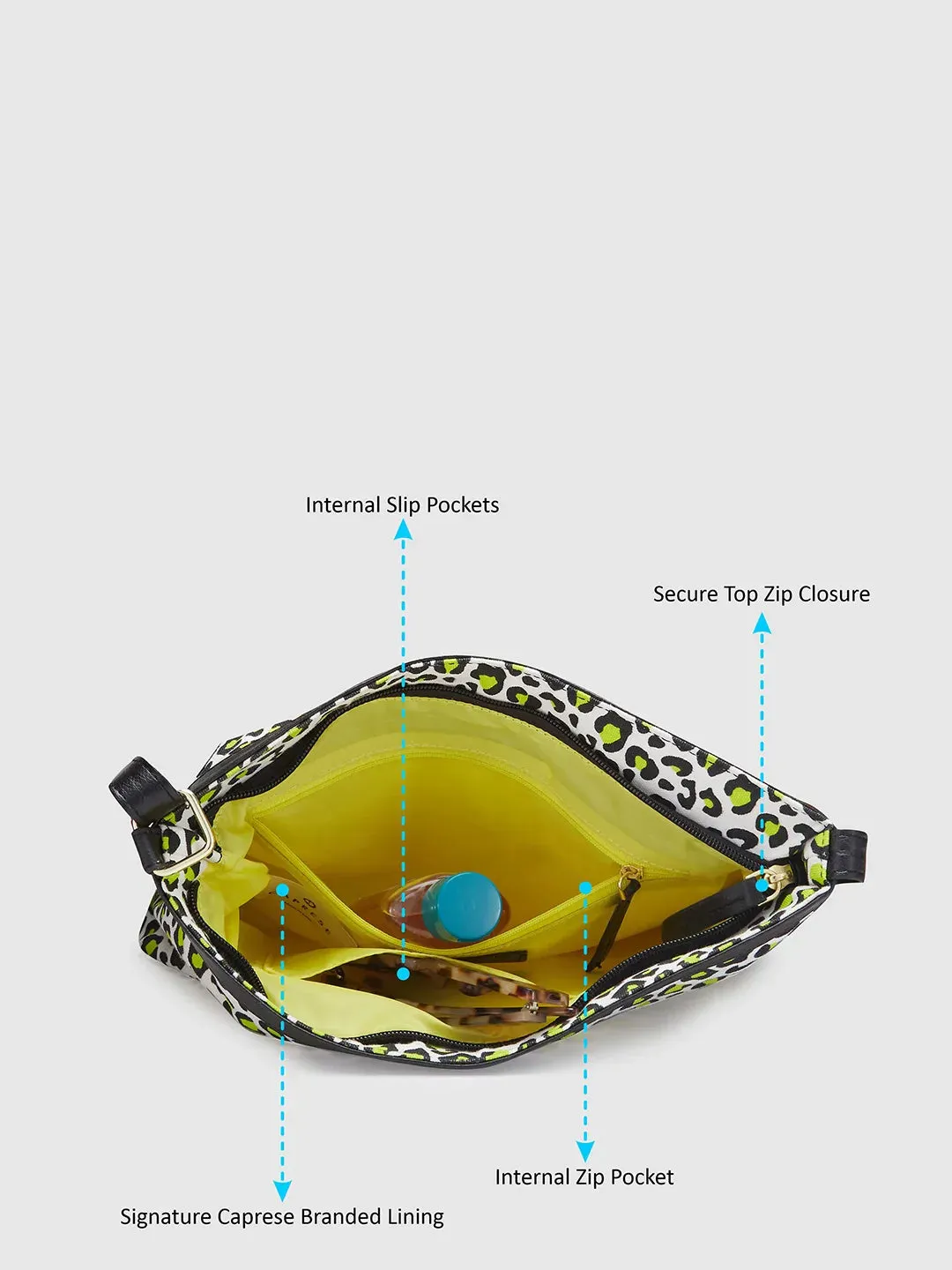 Caprese Karel Large Lime Green Sling Bag