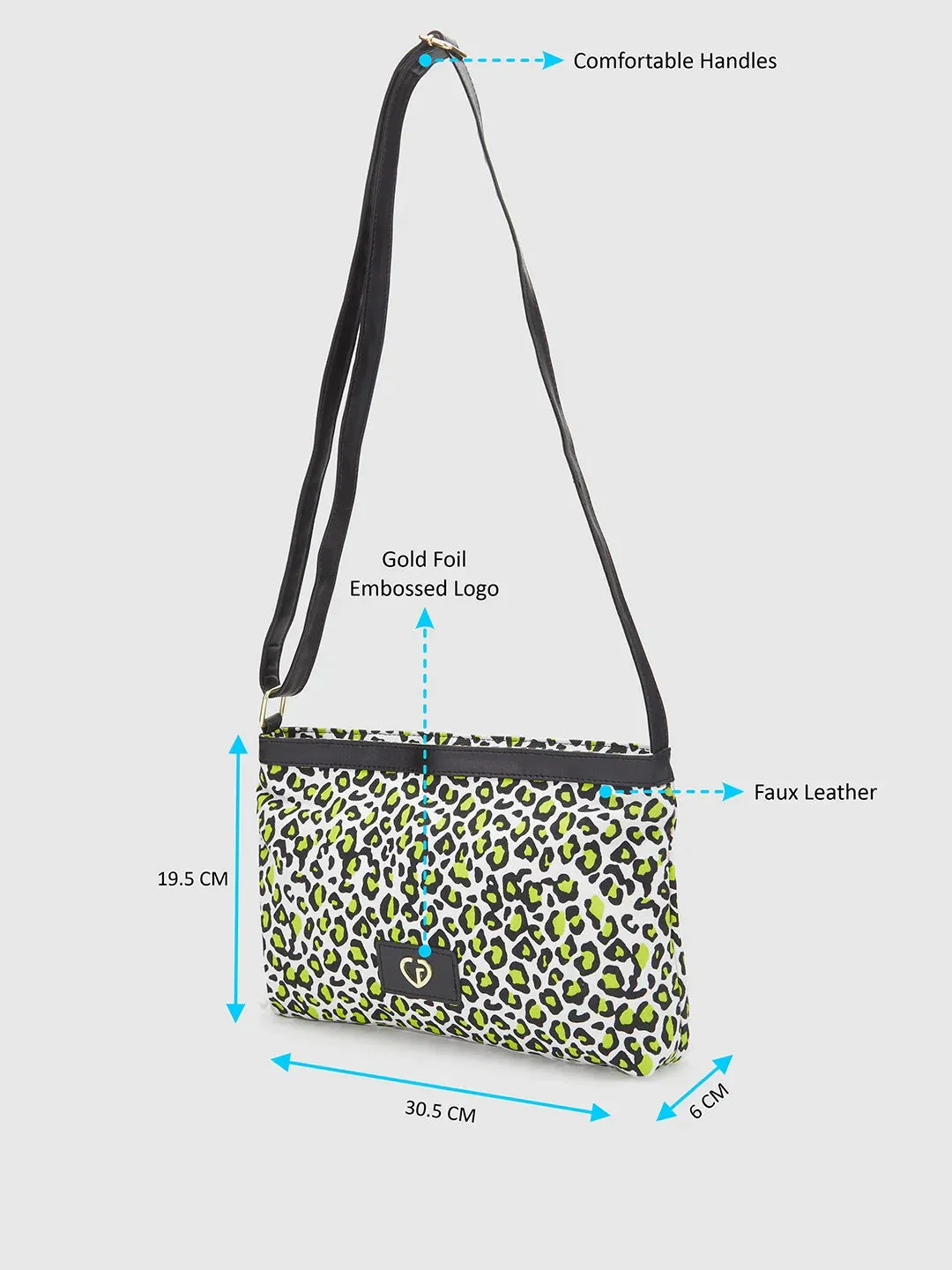 Caprese Karel Large Lime Green Sling Bag
