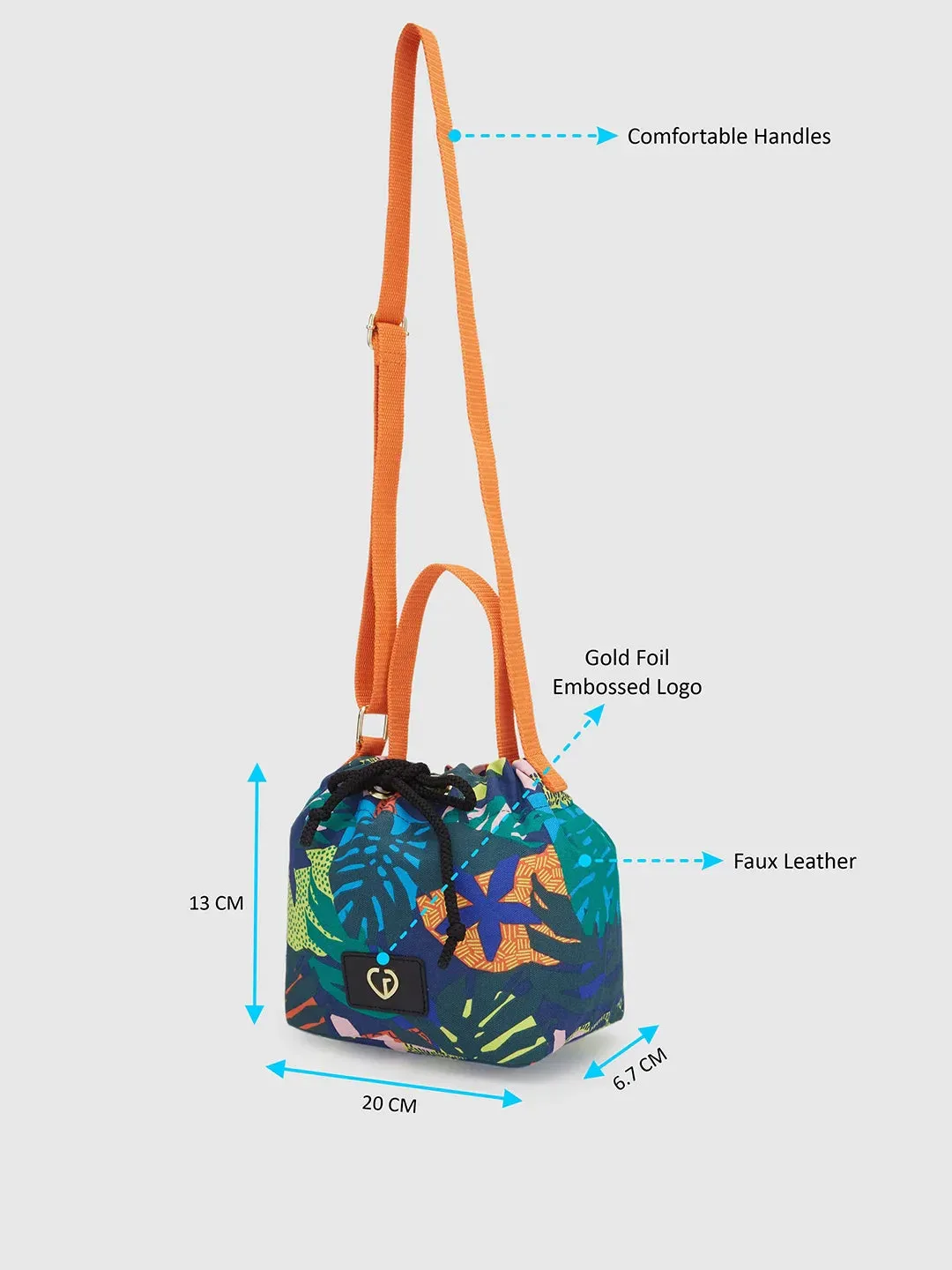 Caprese Octavia Small Indigo Drawstring Sling Bag