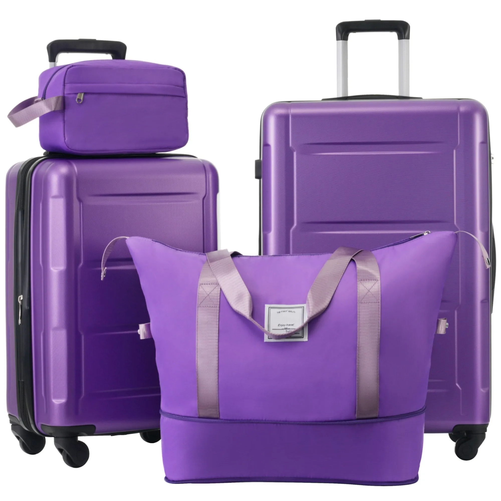 Carry On Lightweight Luggage, Suitcases with Spinner Wheels, 2 Piece Set (20/24), ABS PC Hardshell Luggage with TSA Lock & Bags