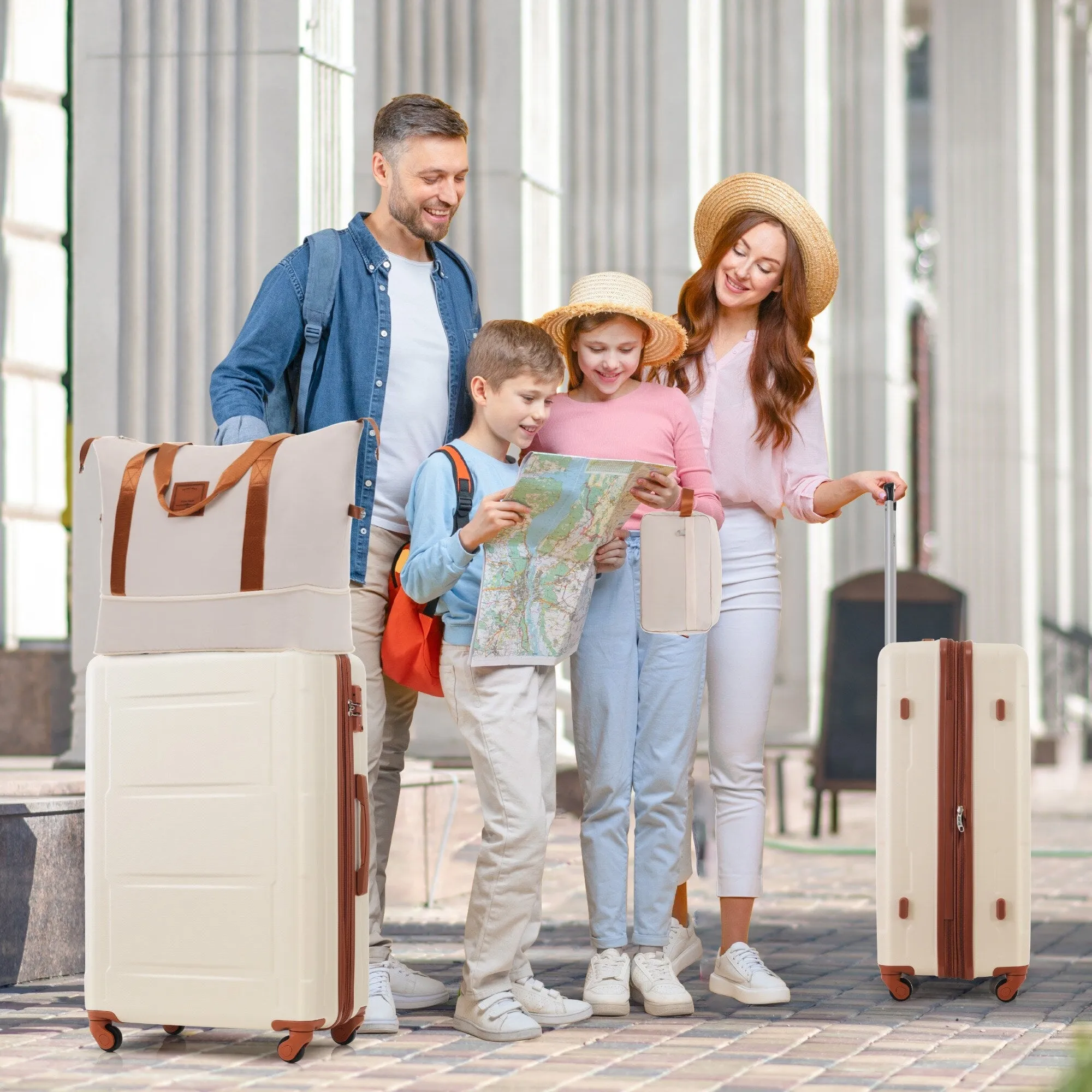 Carry On Lightweight Luggage, Suitcases with Spinner Wheels, 2 Piece Set (20/24), ABS PC Hardshell Luggage with TSA Lock & Bags