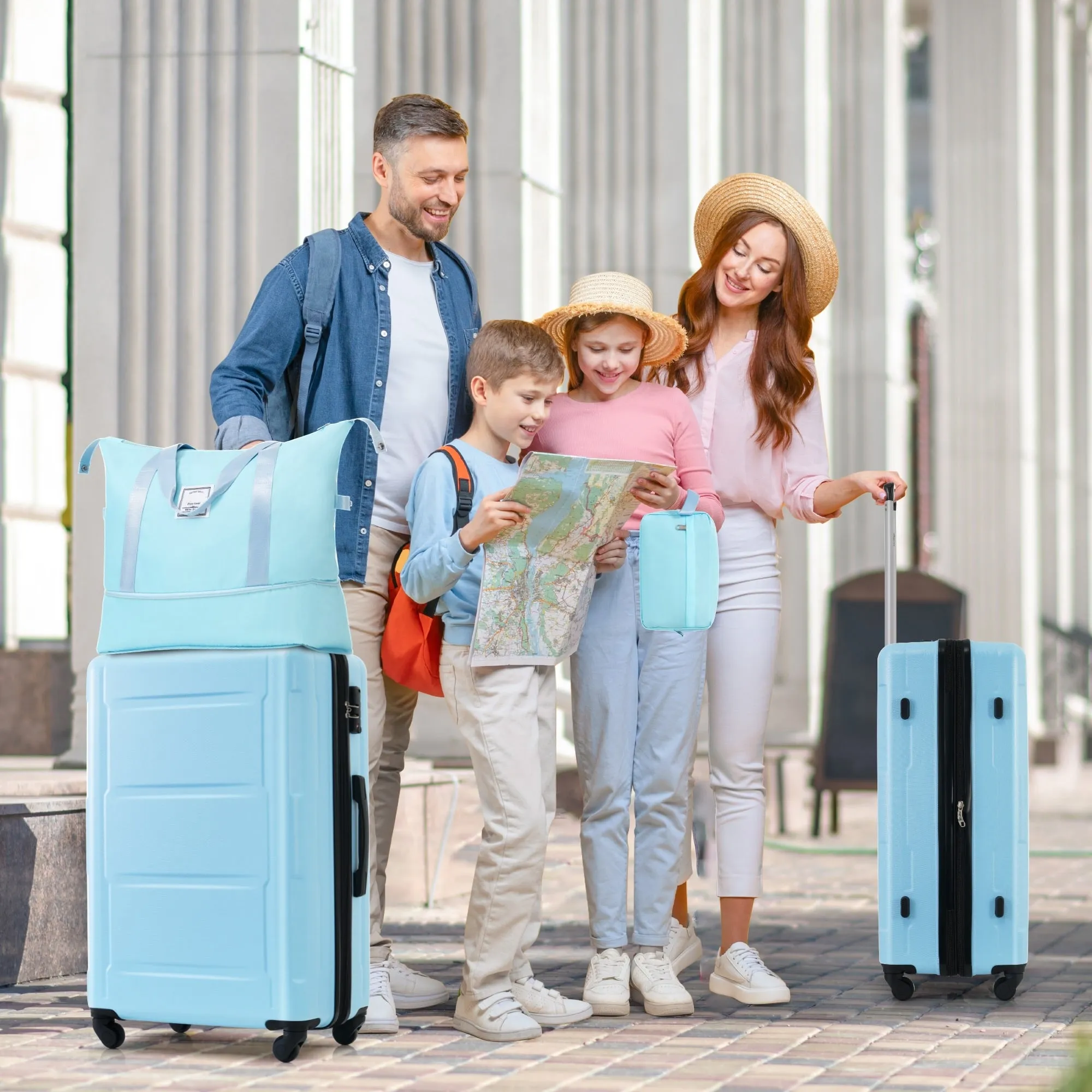 Carry On Lightweight Luggage, Suitcases with Spinner Wheels, 2 Piece Set (20/24), ABS PC Hardshell Luggage with TSA Lock & Bags