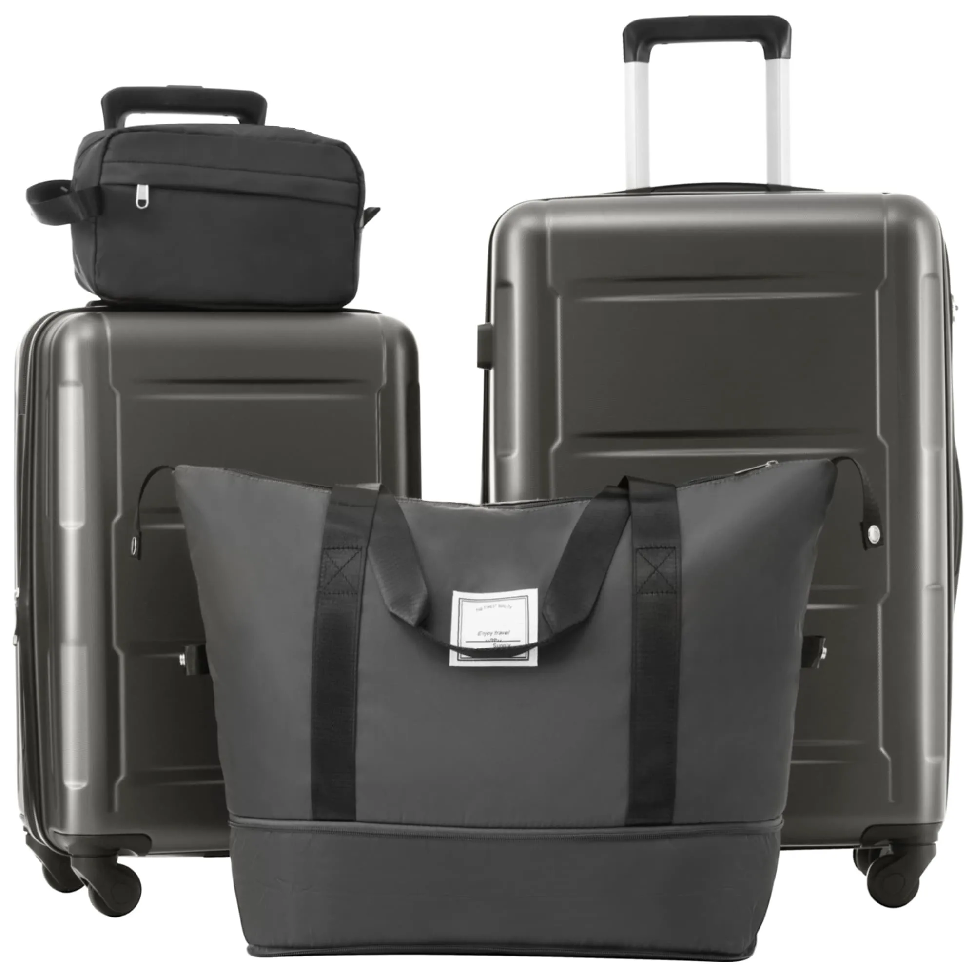 Carry On Lightweight Luggage, Suitcases with Spinner Wheels, 2 Piece Set (20/24), ABS PC Hardshell Luggage with TSA Lock & Bags