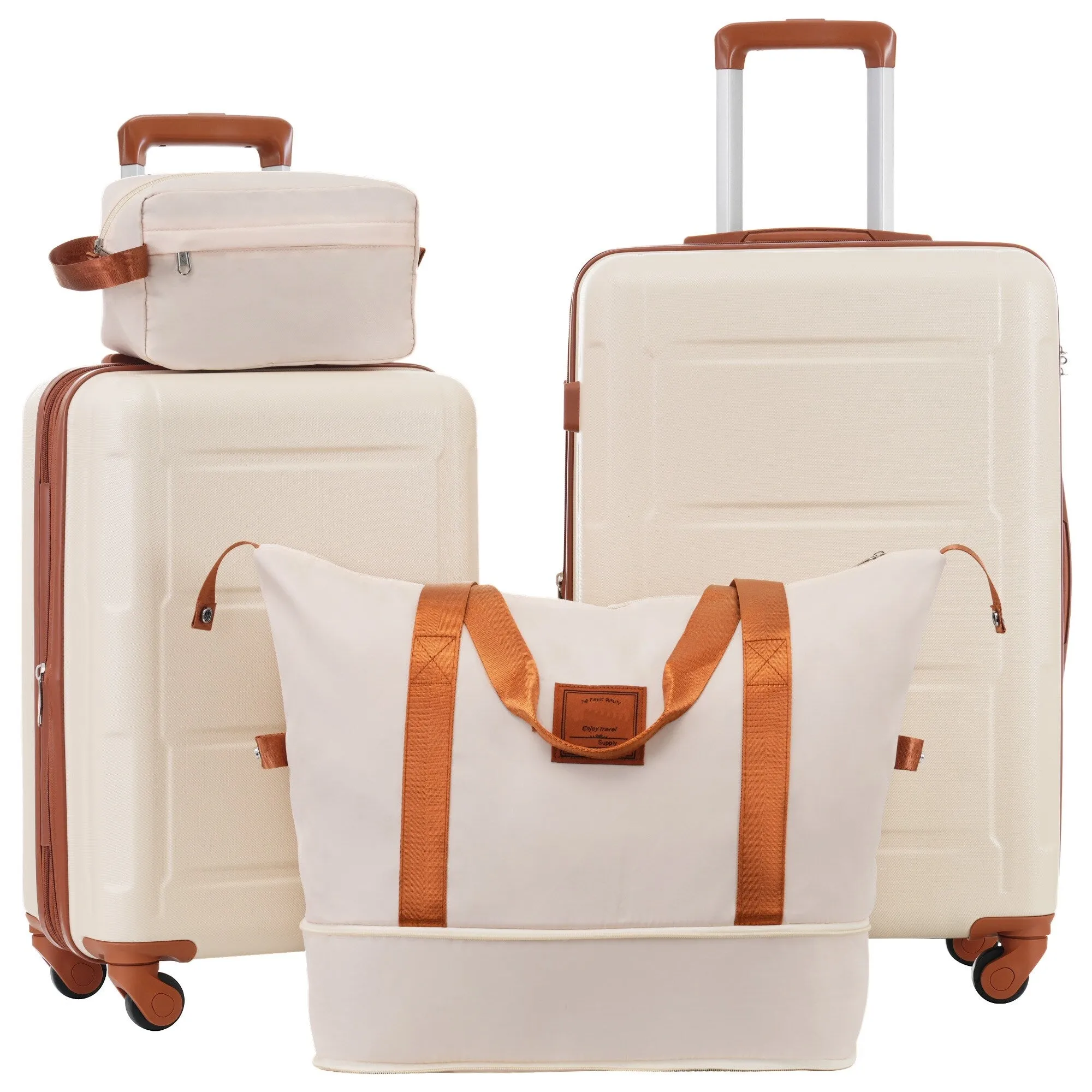 Carry On Lightweight Luggage, Suitcases with Spinner Wheels, 2 Piece Set (20/24), ABS PC Hardshell Luggage with TSA Lock & Bags