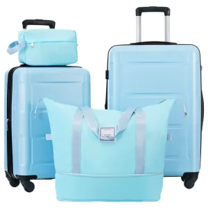 Carry On Lightweight Luggage, Suitcases with Spinner Wheels, 2 Piece Set (20/24), ABS PC Hardshell Luggage with TSA Lock & Bags