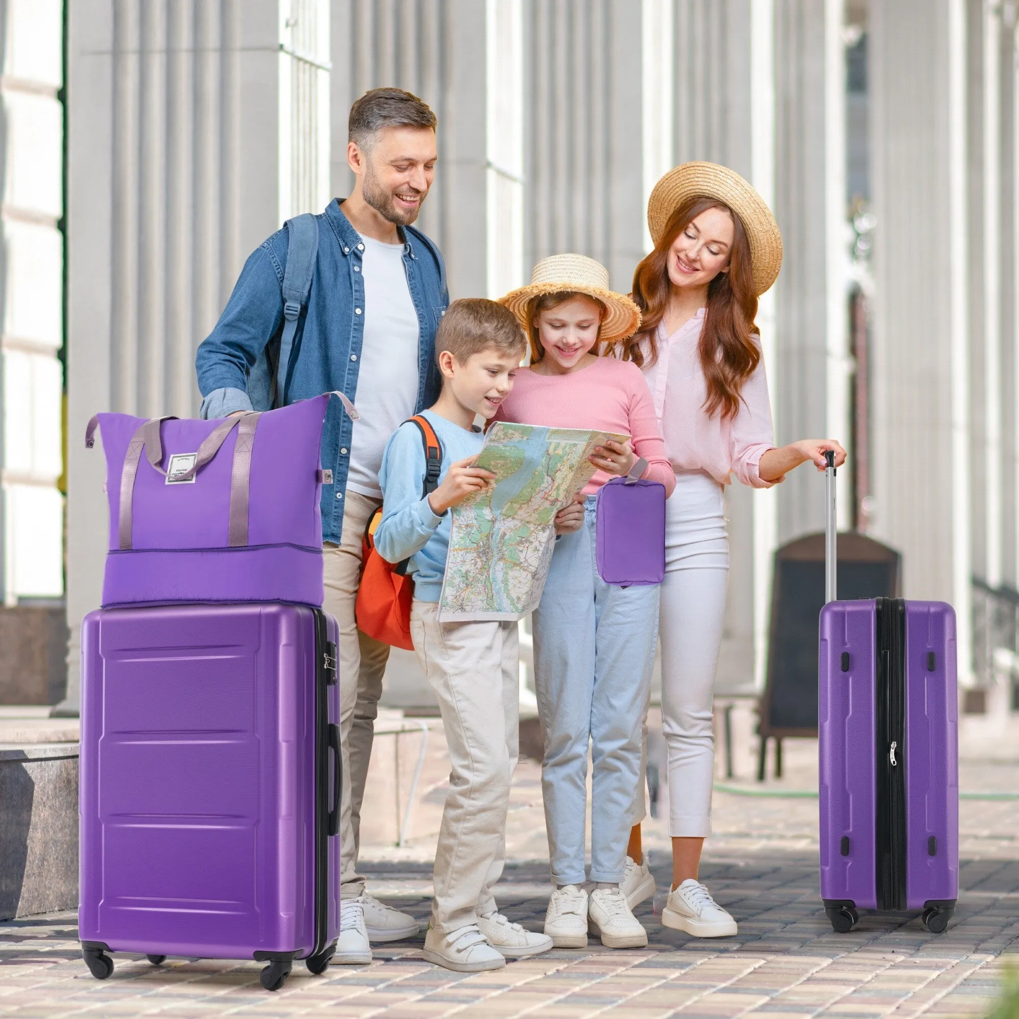 Carry On Lightweight Luggage, Suitcases with Spinner Wheels, 2 Piece Set (20/24), ABS PC Hardshell Luggage with TSA Lock & Bags