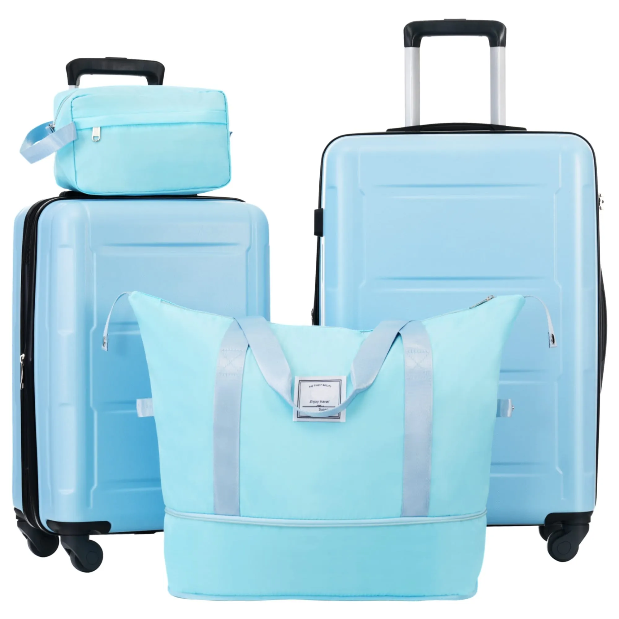 Carry On Lightweight Luggage, Suitcases with Spinner Wheels, 2 Piece Set (20/24), ABS PC Hardshell Luggage with TSA Lock & Bags