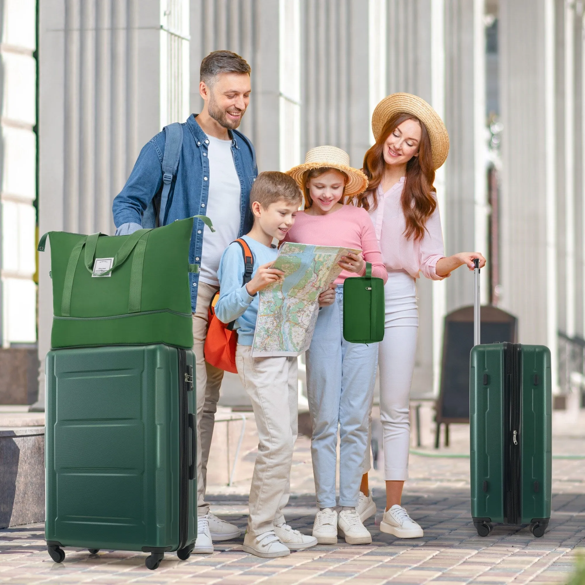 Carry On Lightweight Luggage, Suitcases with Spinner Wheels, 2 Piece Set (20/24), ABS PC Hardshell Luggage with TSA Lock & Bags