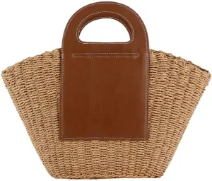 Casual Rattan Woven Straw Hobo Tote & Large Summer Beach Satchel Handbags for Women Vacation Purse