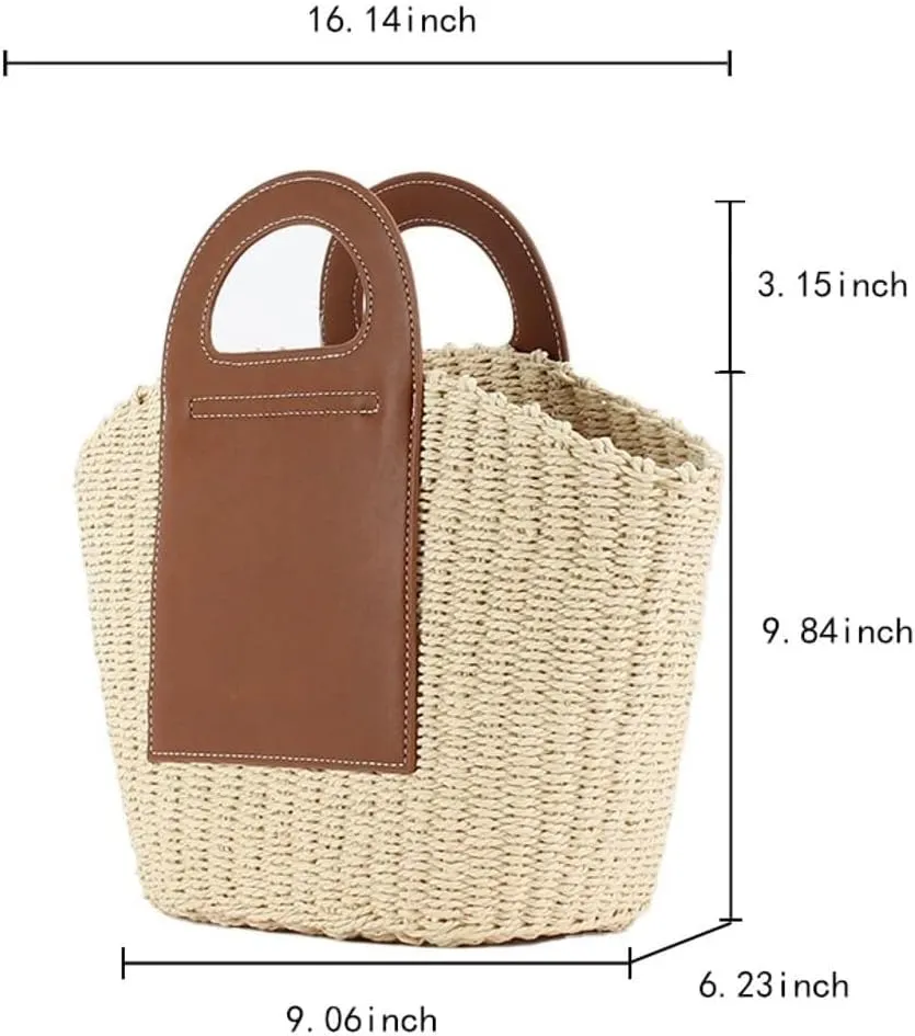 Casual Rattan Woven Straw Hobo Tote & Large Summer Beach Satchel Handbags for Women Vacation Purse