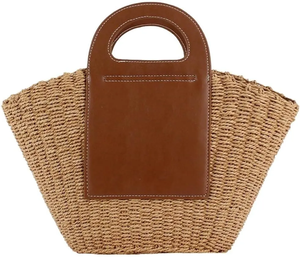 Casual Rattan Woven Straw Hobo Tote & Large Summer Beach Satchel Handbags for Women Vacation Purse