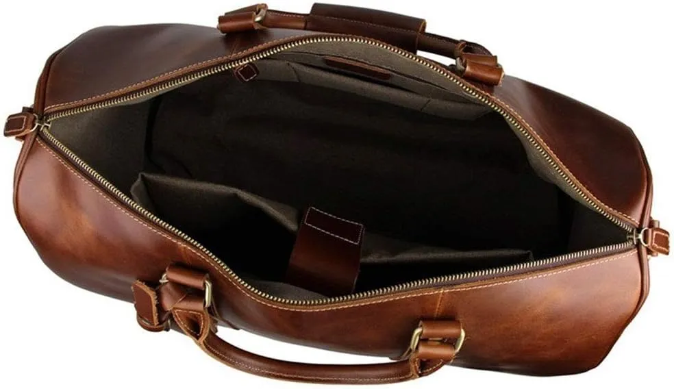 CcacHe Adult Fashion Wheeled Luggage Travel Duffel Bag Rolling Suitcase Trolley Overnight Weekender Gym Tote Handbag Briefcase Sports Overnight Gym Luggage Weekend T (Color : Brown, Size : Glossy Le