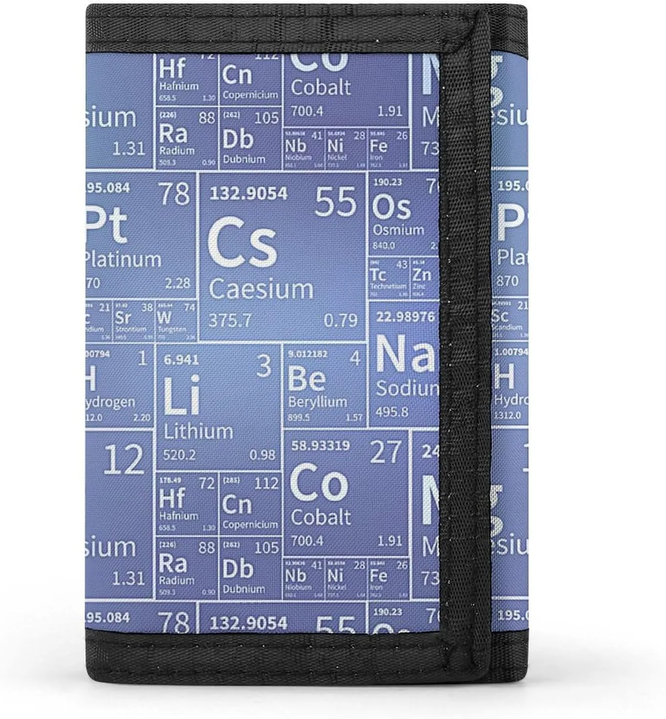 Chemical Elements from Periodic Table Men's Trifold Wallet Slim Credit Card Holder for Women Purse Front Pocket
